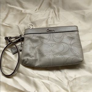 Coach gray wristlet